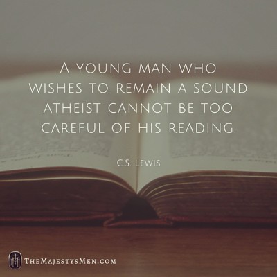 young man atheist reading c s lewis image quote